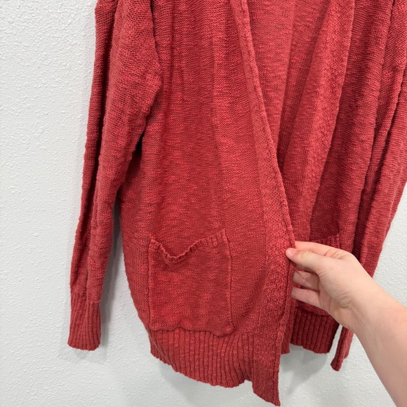 Tahari Coral‎ Open Front Knit Cardigan Sweater Pockets Size L - Picture 2 of 8